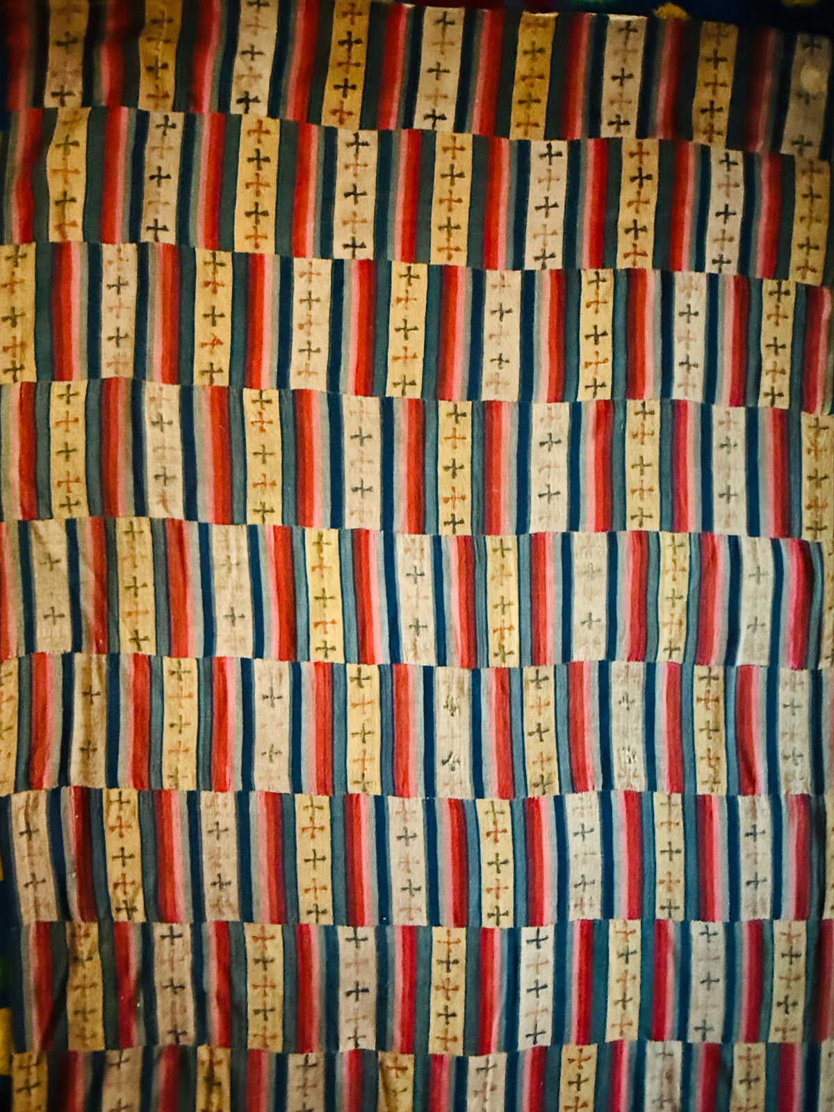 Antique Tibetan Nambu Wool Blanket c1900 Bhutanese Wrap Textile 4'5" x 7'10"