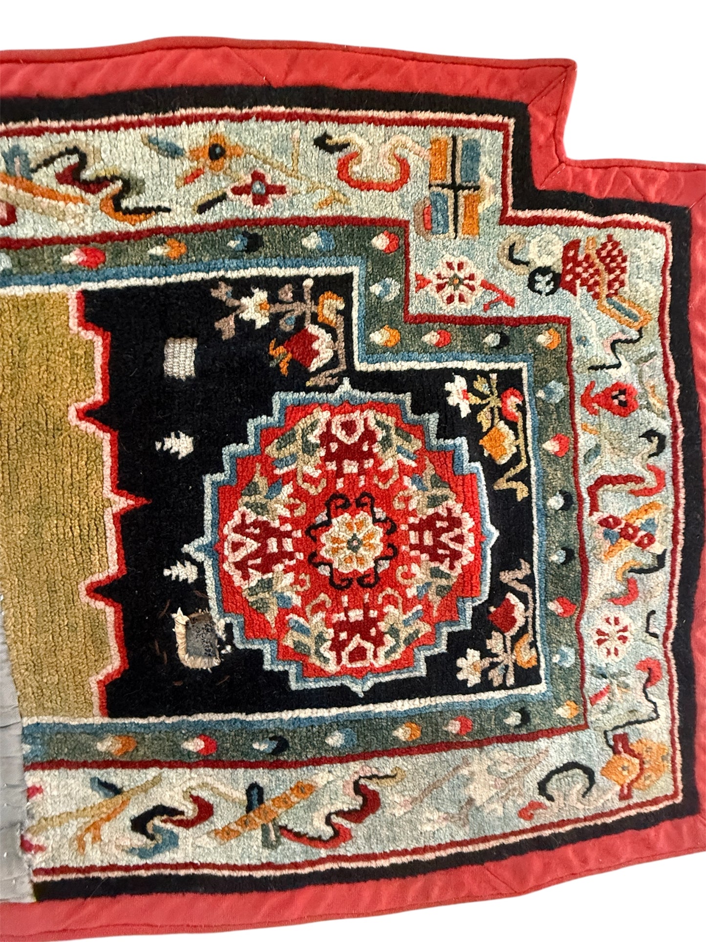 Antique Tibetan saddle rug