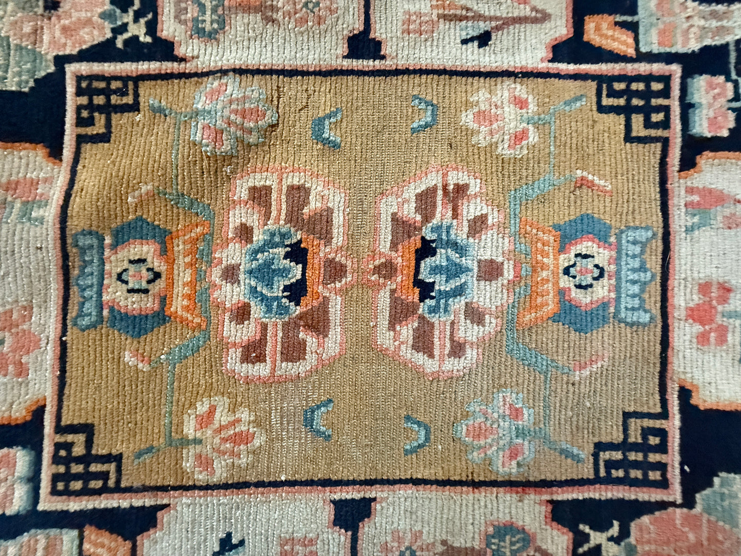Antique Tibetan seat rug