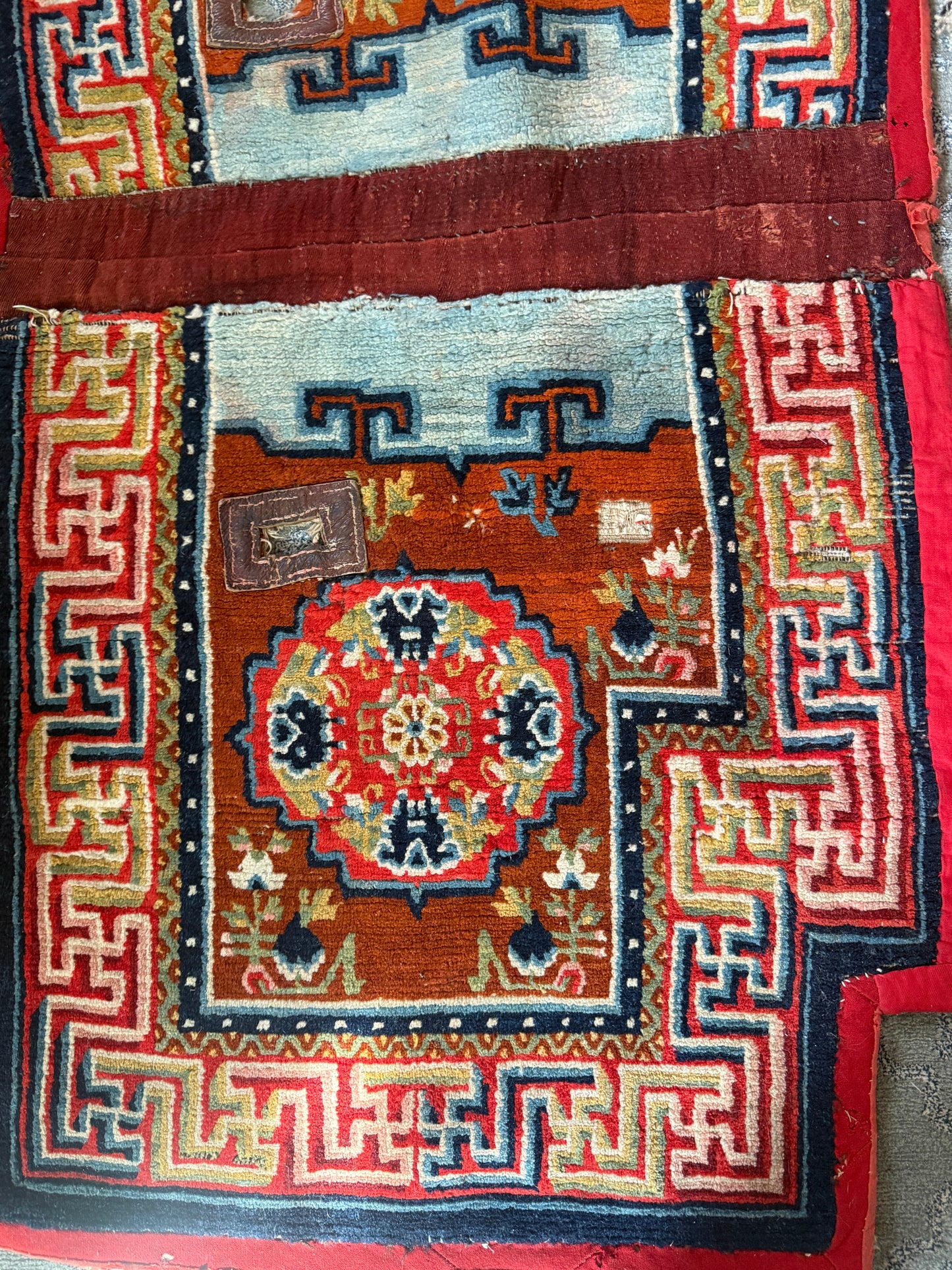 An antique Tibetan saddle rug