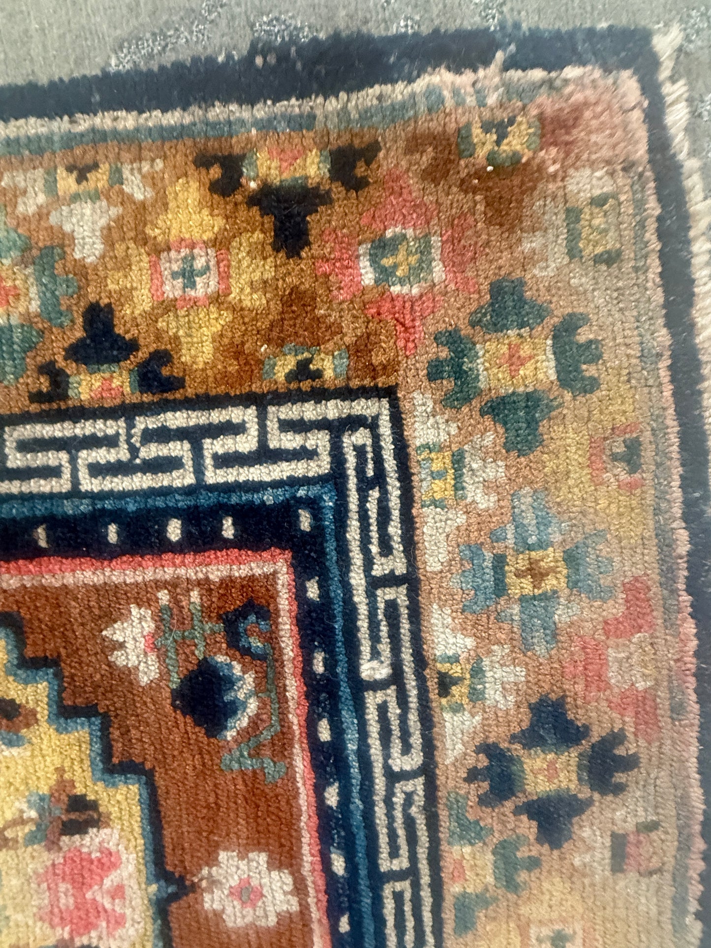 Antique meditation seat rug