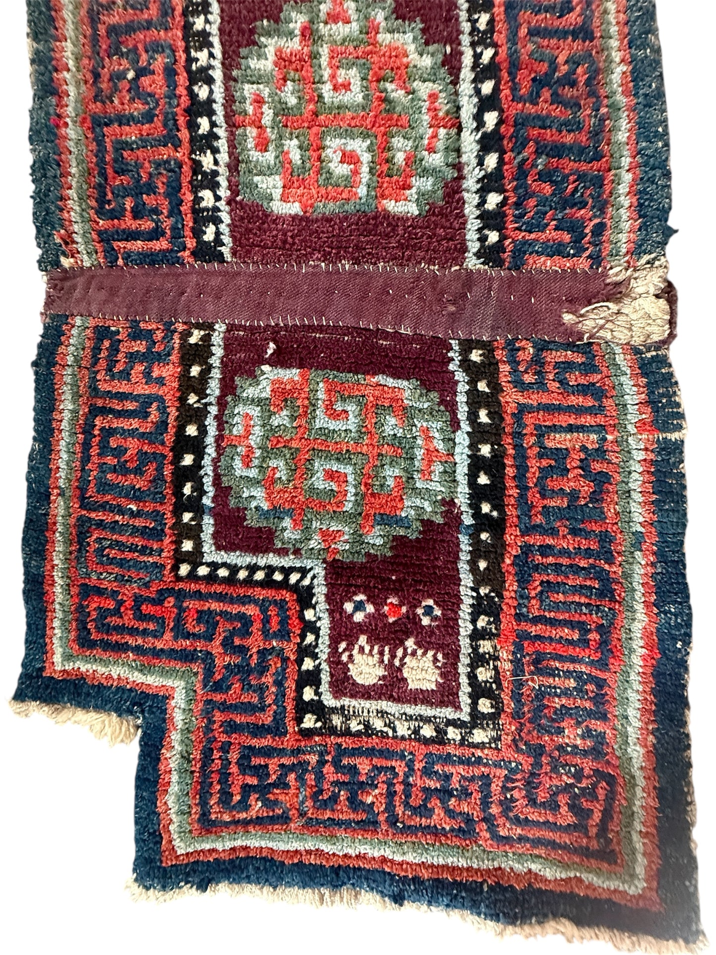 Antique Tibetan saddle rug