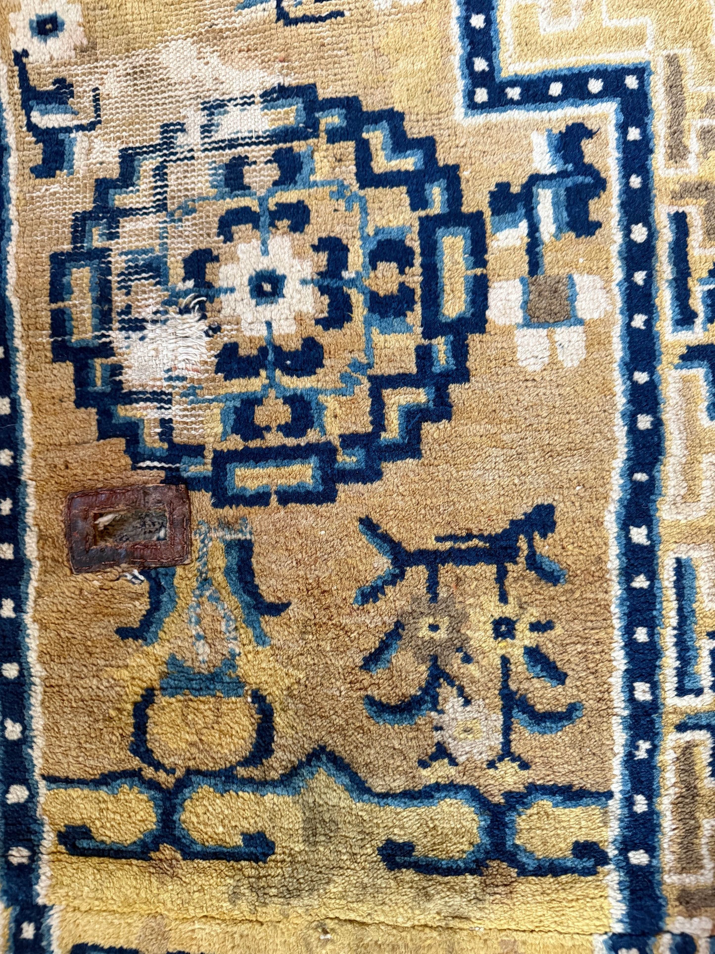 Antique Tibetan saddle rug