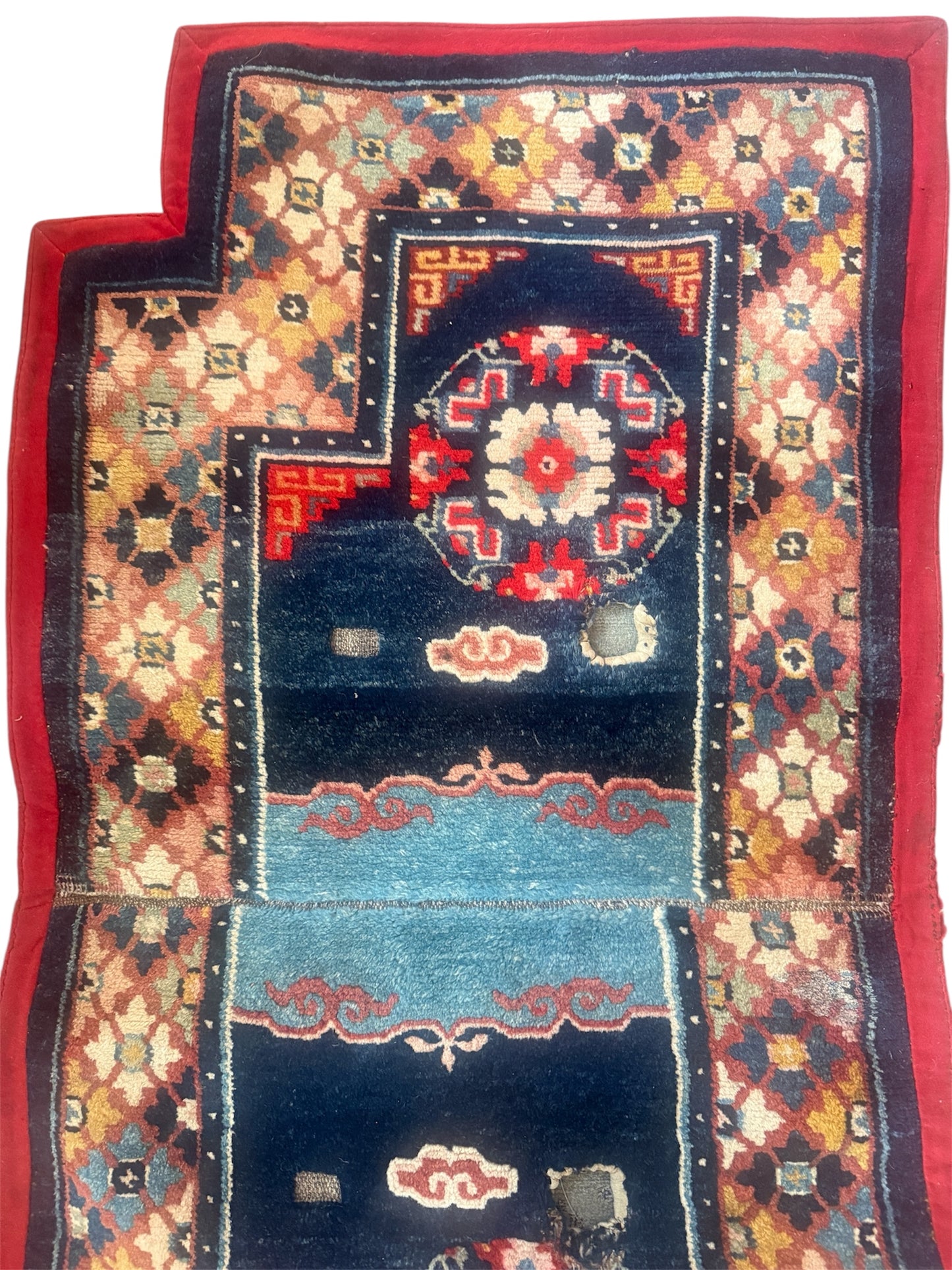 Antique Tibetan saddle rug