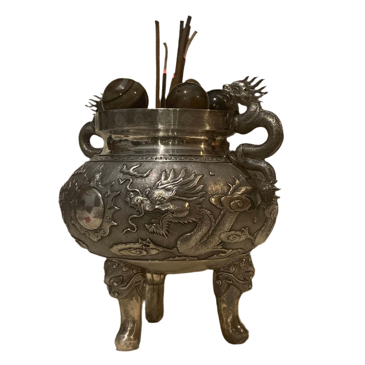An antique silver censer