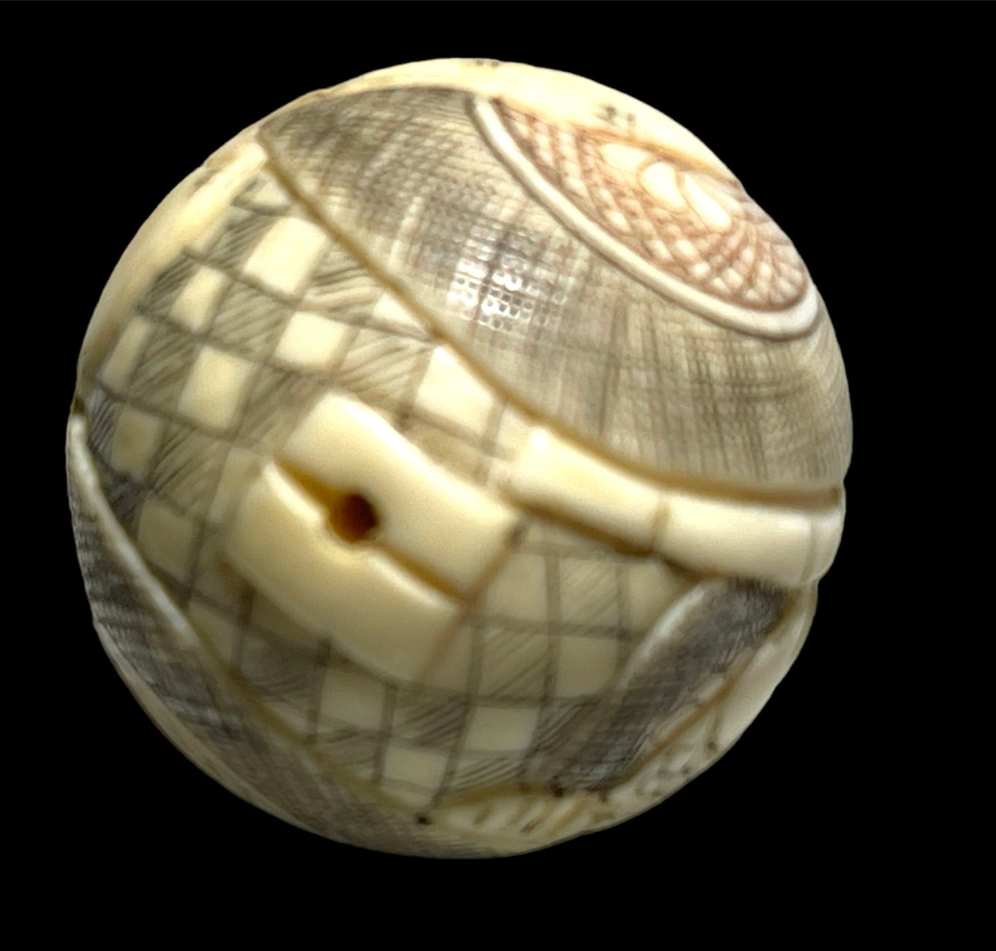 Two antique Japanese bone ojime beads