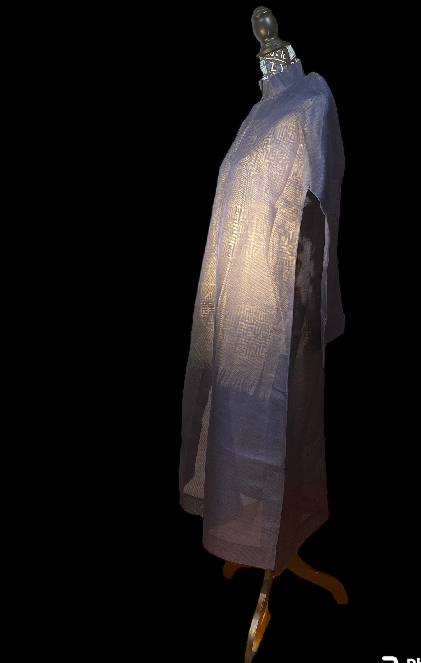 Antique see- through Chinese robe/ Dress made with antique Chinese silk gauze