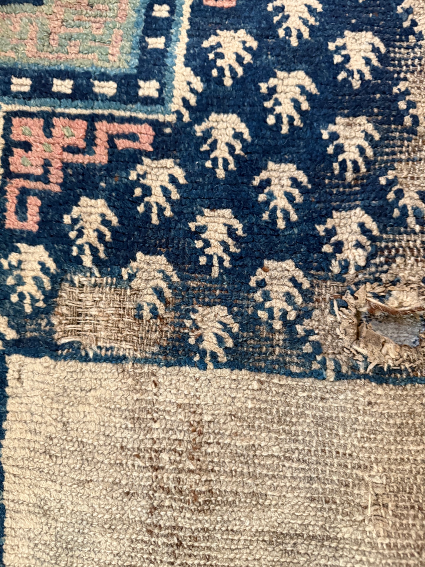 An antique mid 19th C saddle blanket/rug
