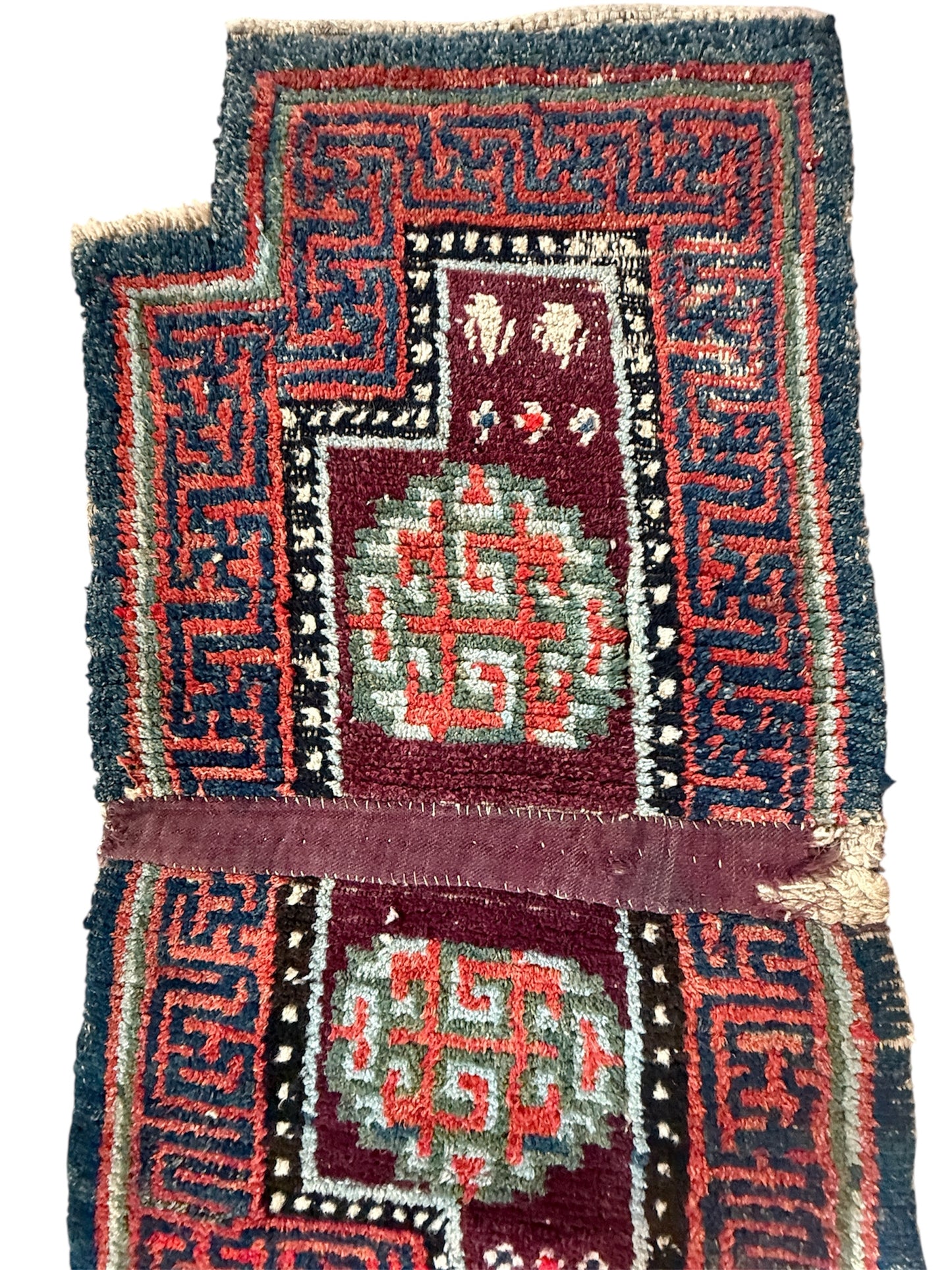 Antique Tibetan saddle rug