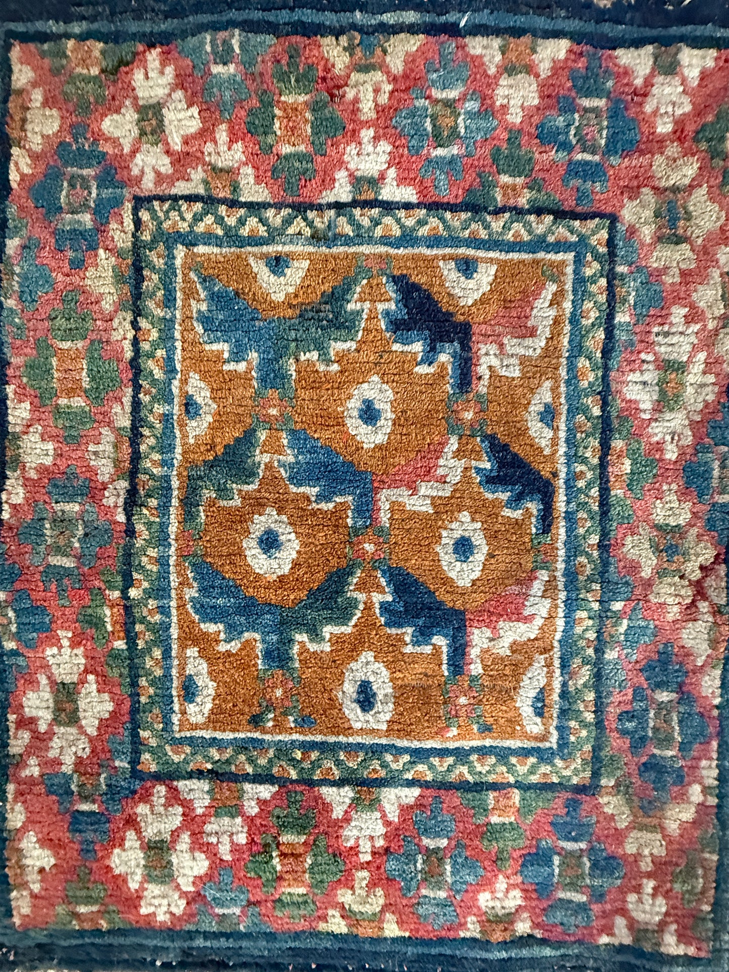 Antique Tibetan seat rug
