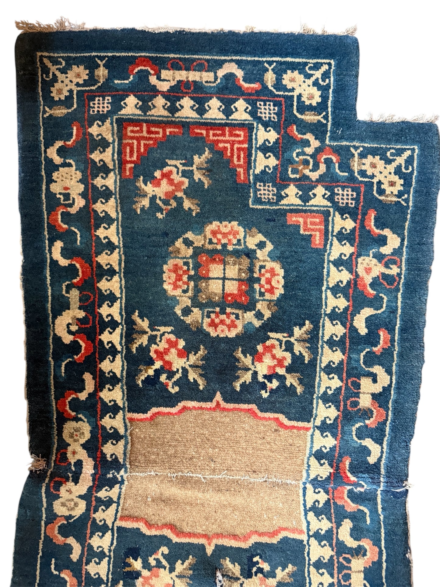 A vintage indigo saddle rug