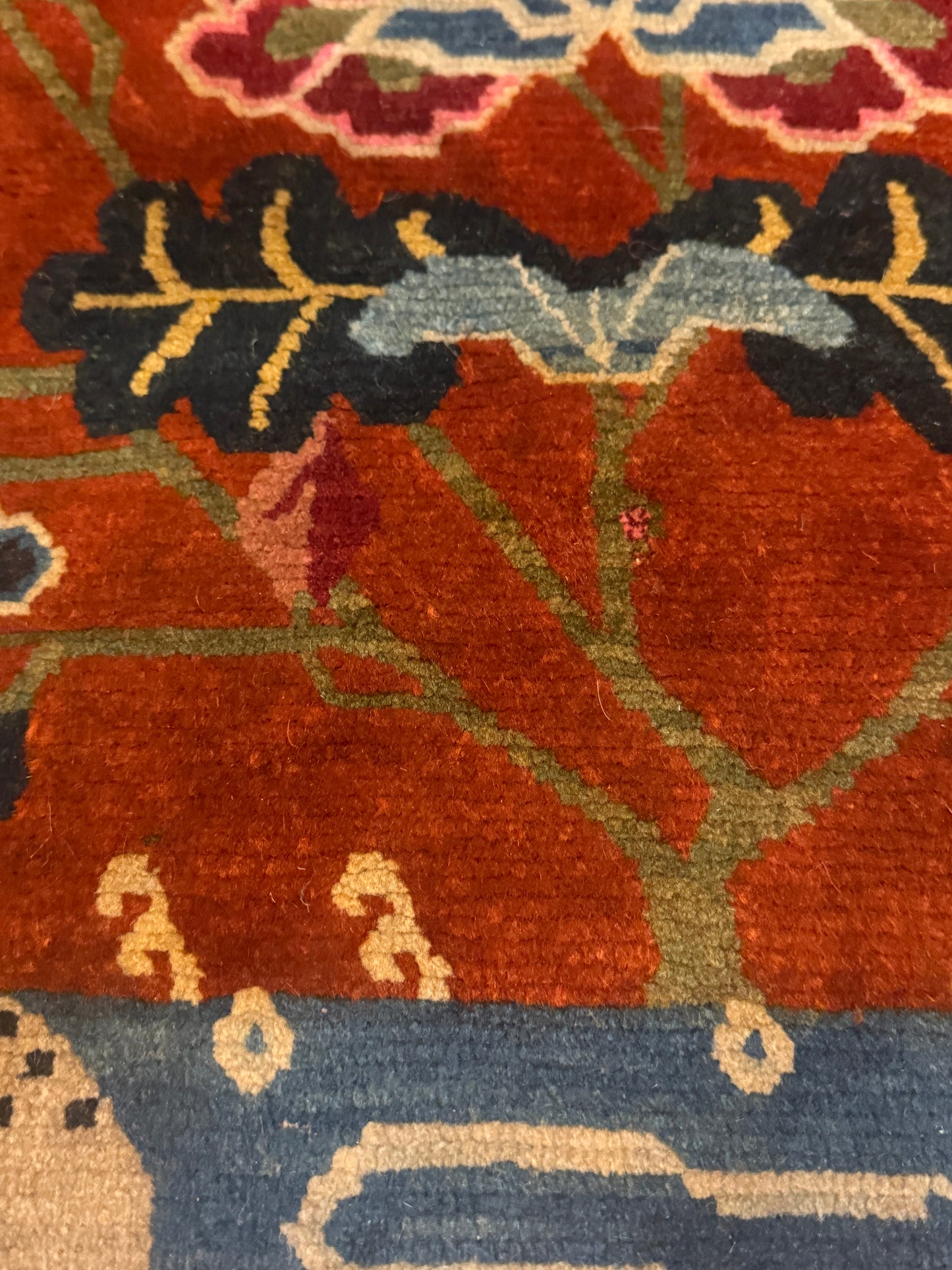 Antique Tibetan meditation rug