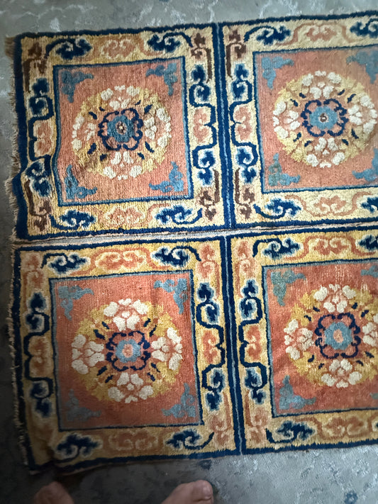 Antique five seater pair temple rug