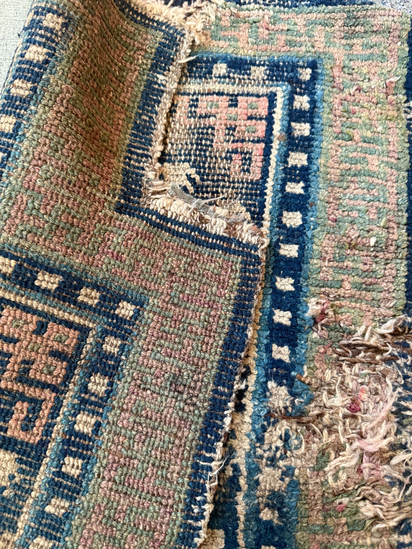 An antique mid 19th C saddle blanket/rug