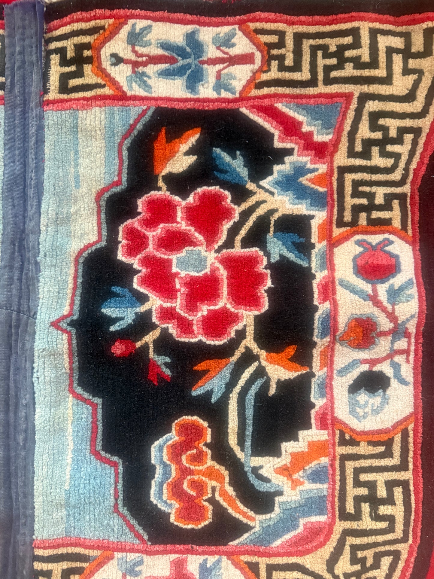 Antique Tibetan saddle rug