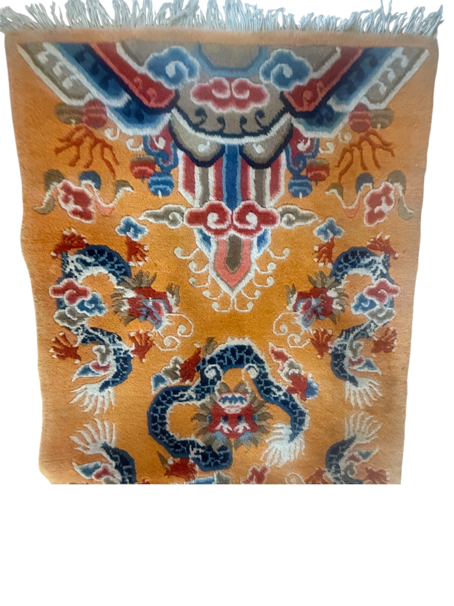 Vintage Tibetan dragon rug