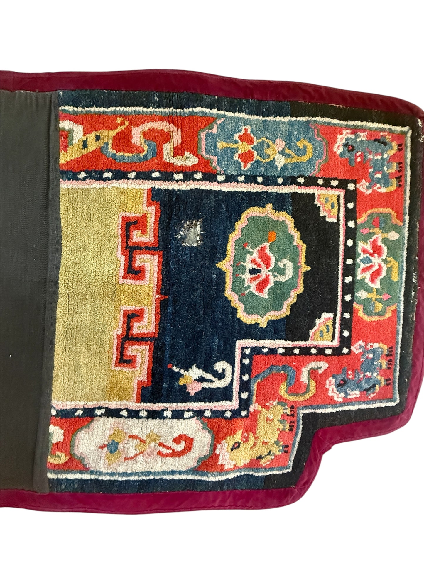 Antique Tibetan saddle rug