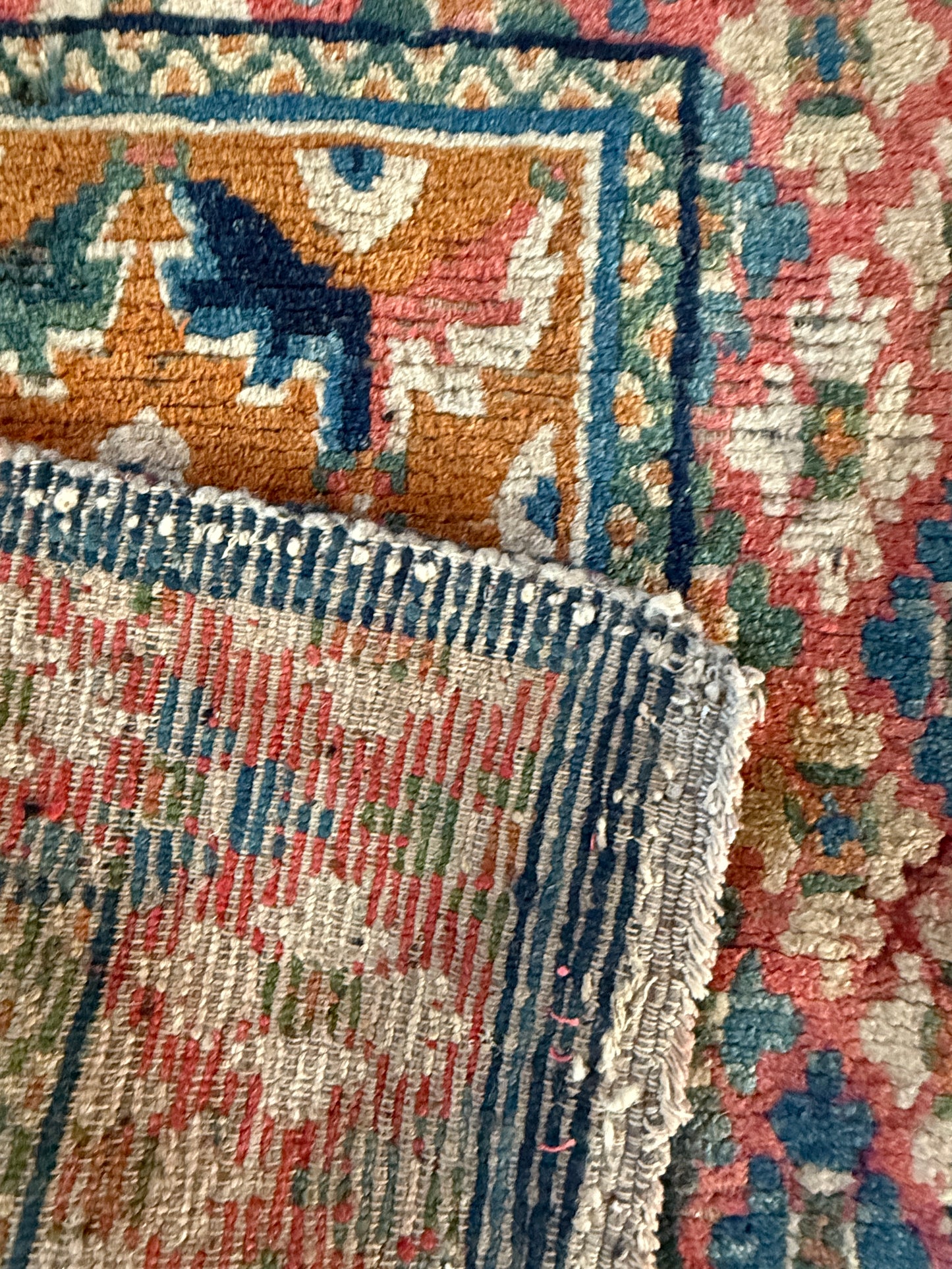 Antique Tibetan seat rug