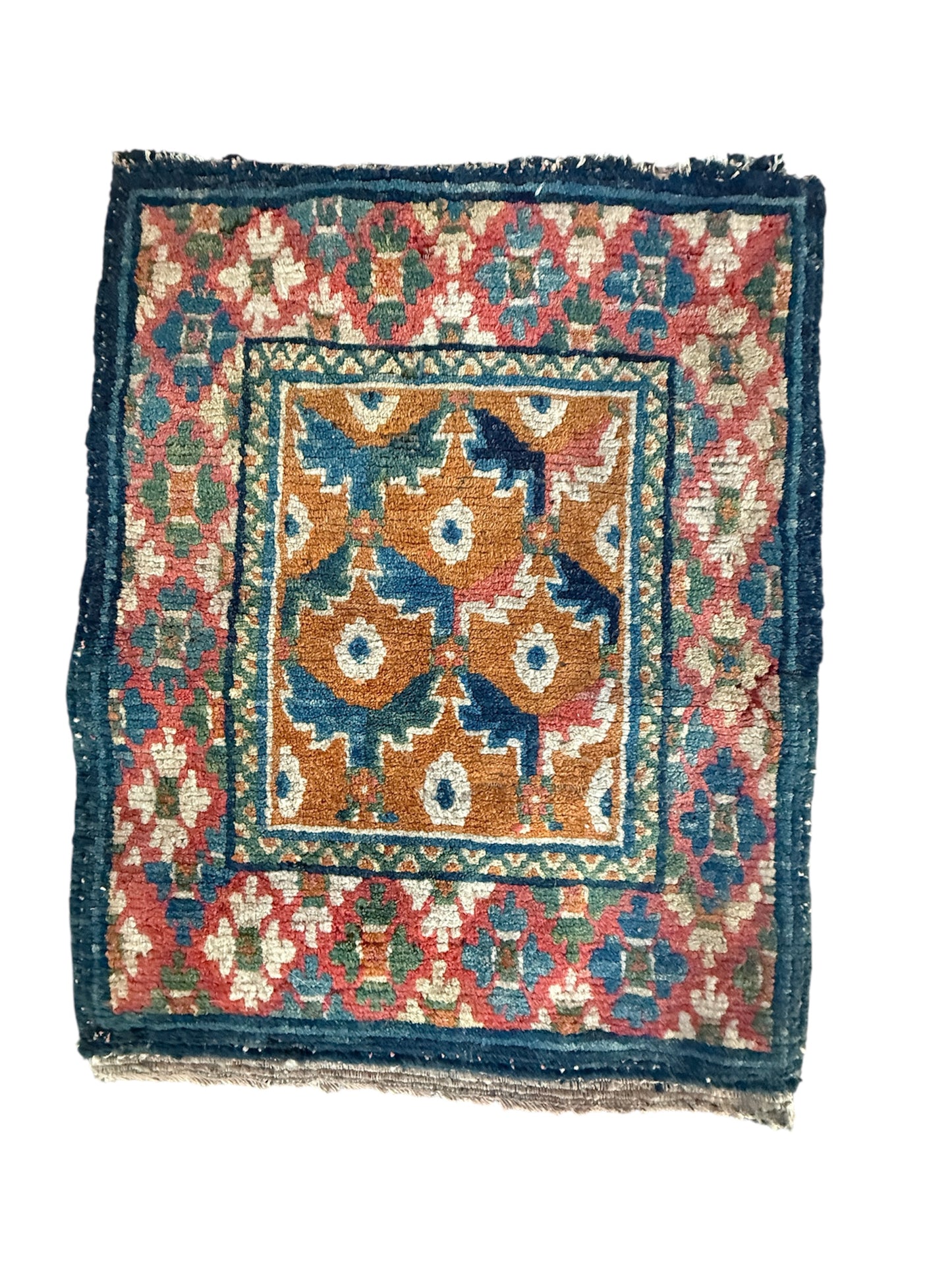 Antique Tibetan seat rug