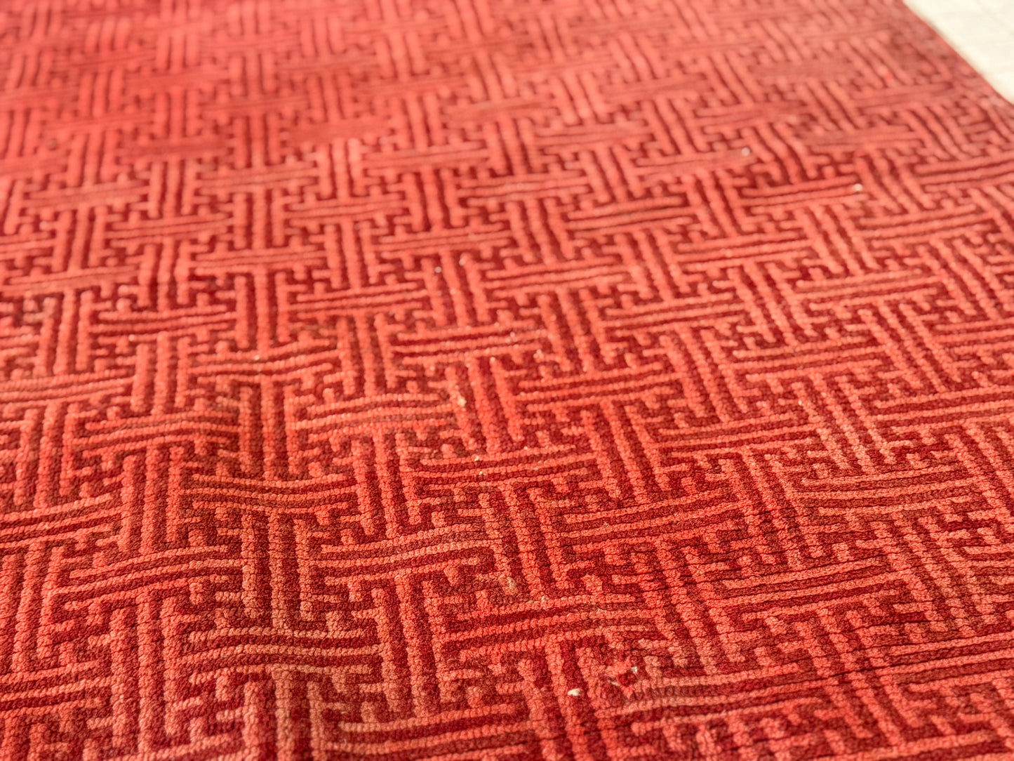 Antique rug with geometrical design