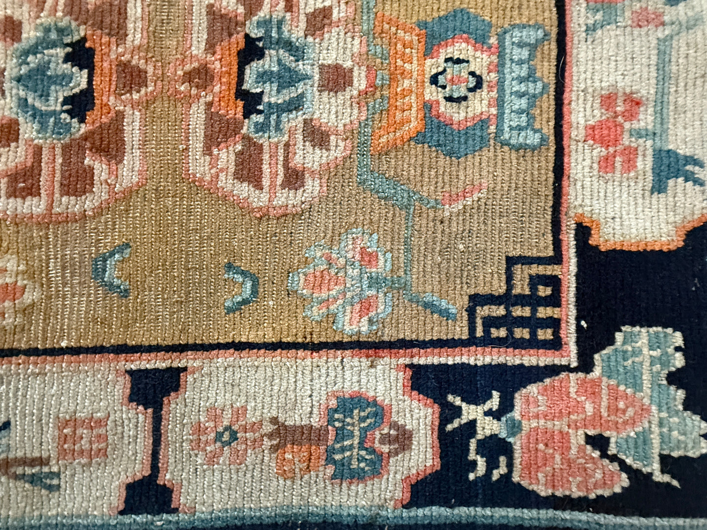 Antique Tibetan seat rug