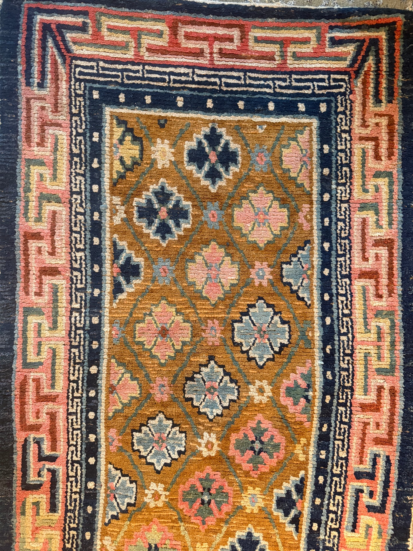 Antique 19th Century Tibetan woolen rug