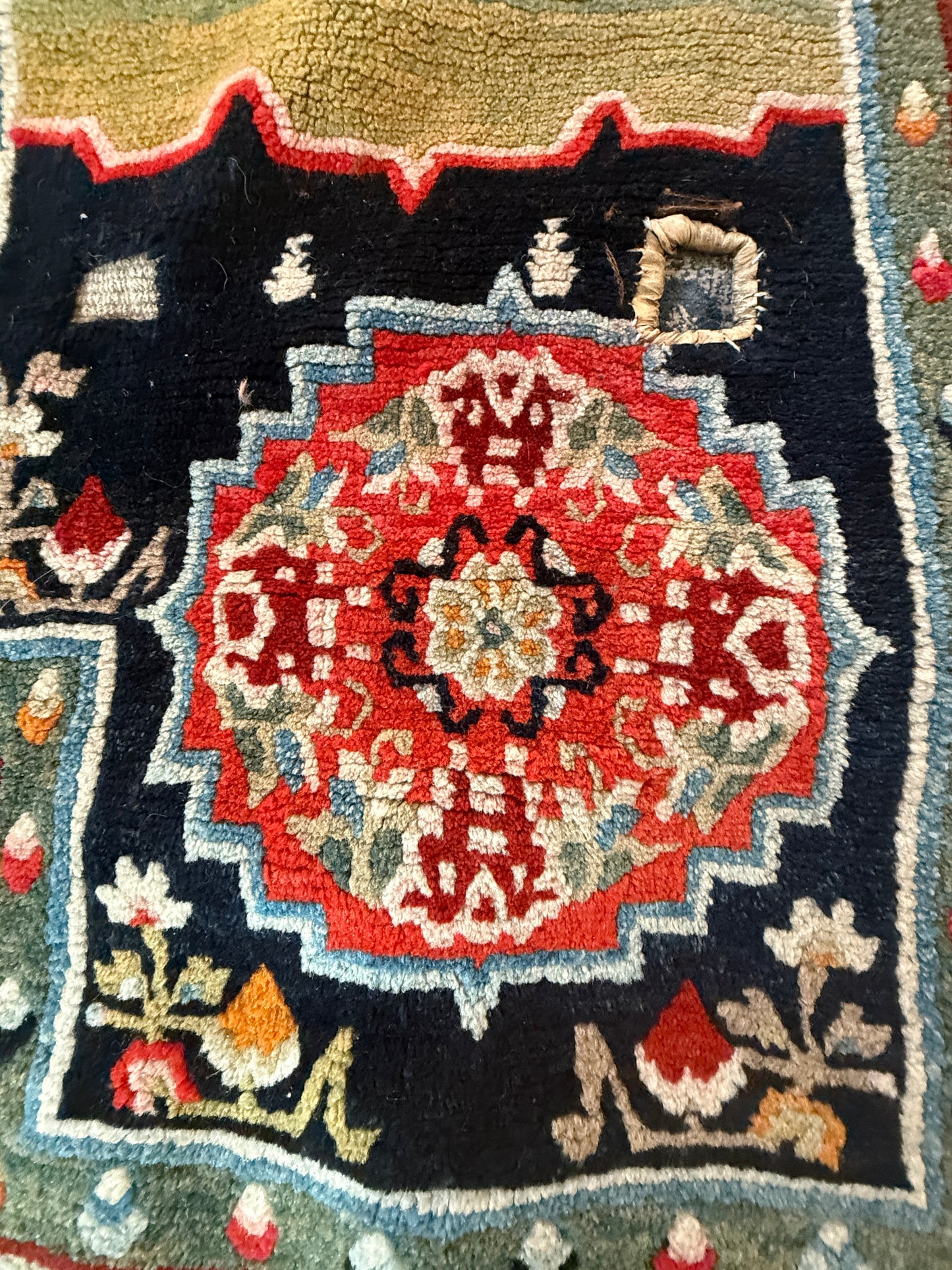 Antique Tibetan saddle rug