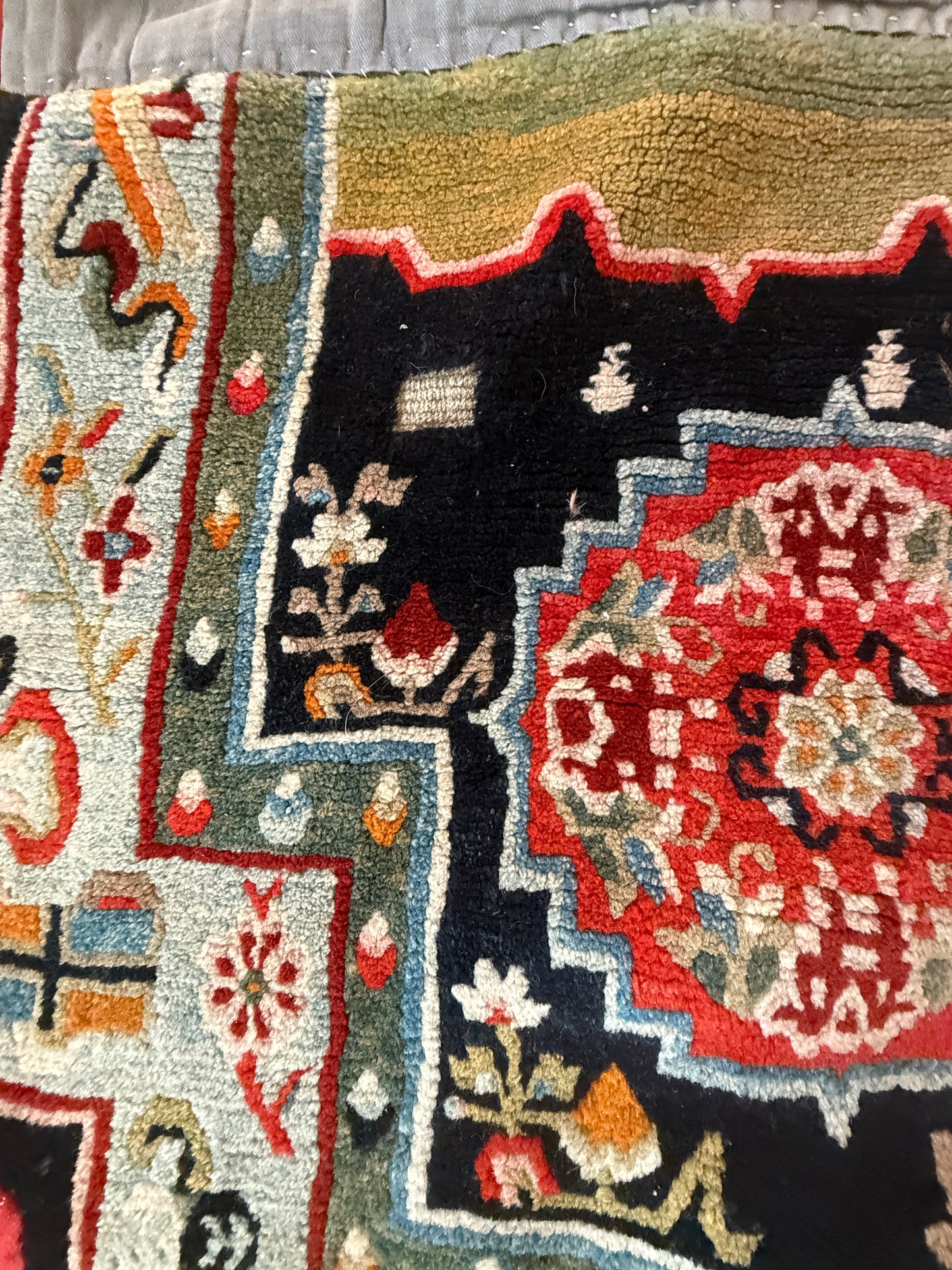Antique Tibetan saddle rug