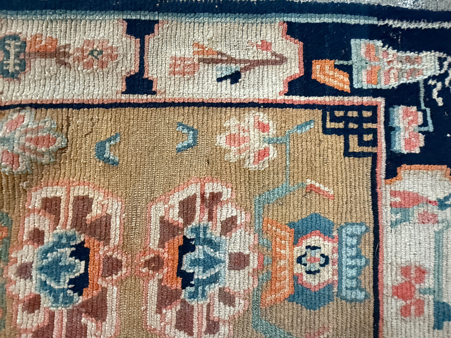 Antique Tibetan seat rug