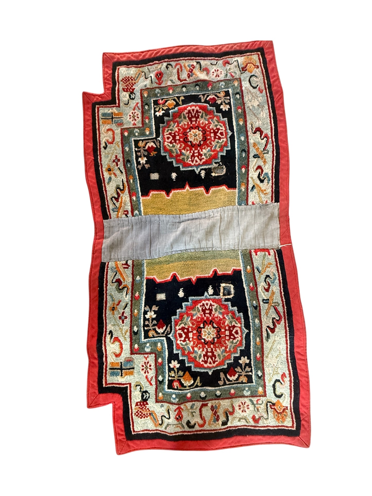 Antique Tibetan saddle rug