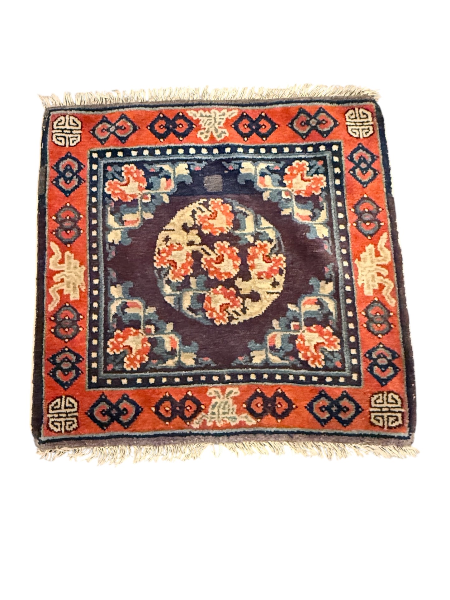 Vintage Tibetan seat rug