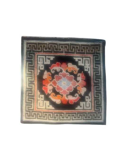 Antique throne seat rug