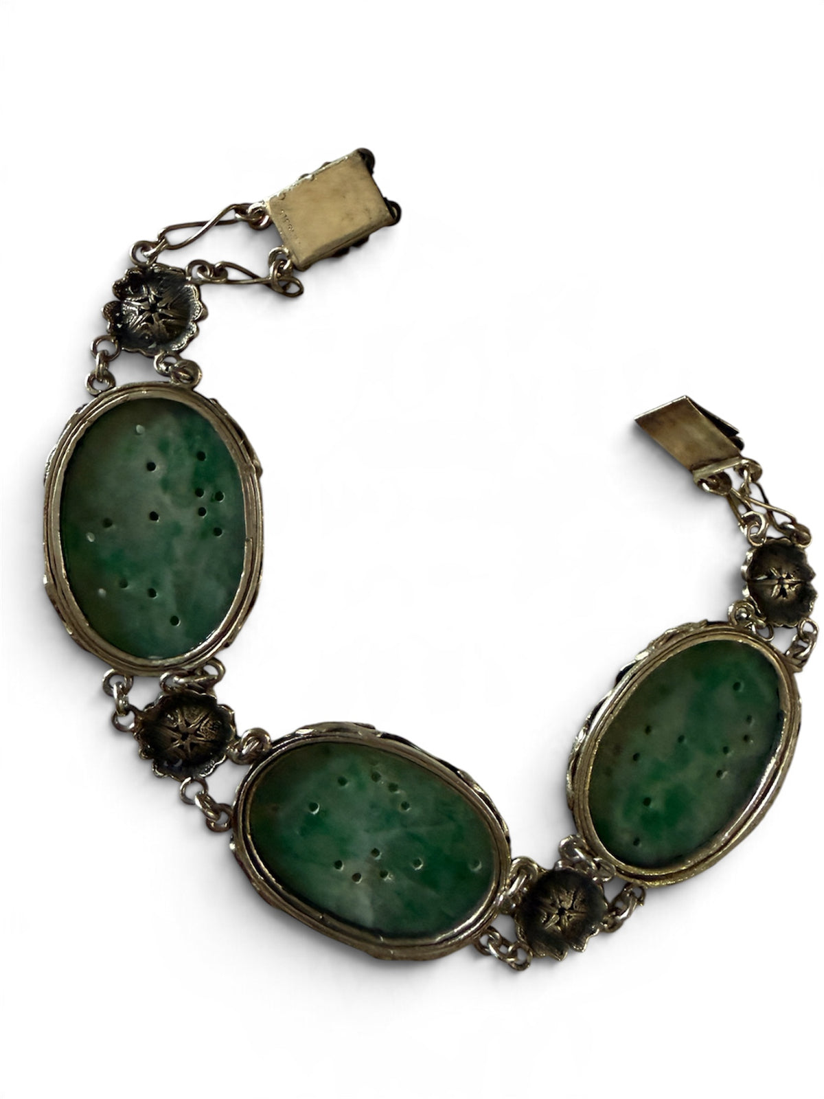 Vintage Jade and silver bracelet