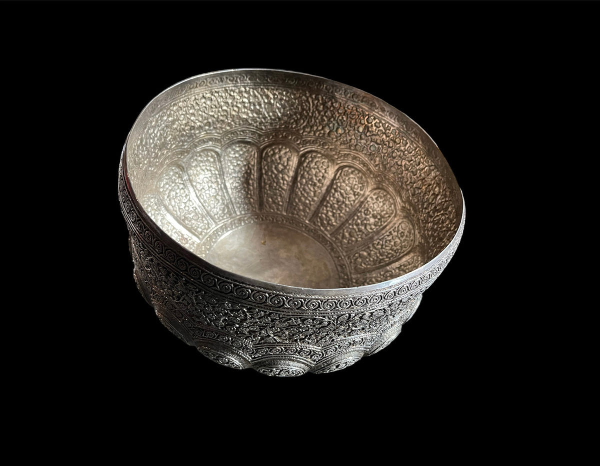 An antique (19th C) large Indian silver bowl