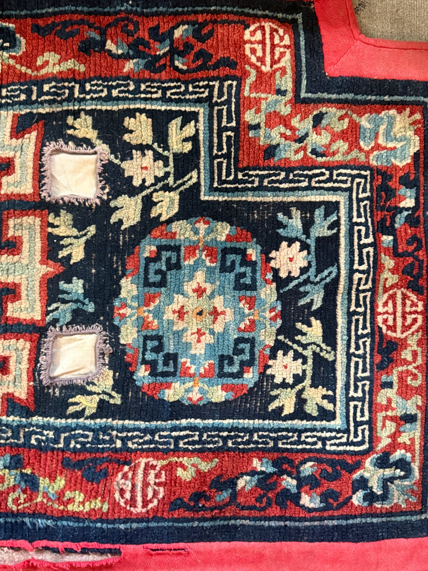 Antique Tibetan saddle rug