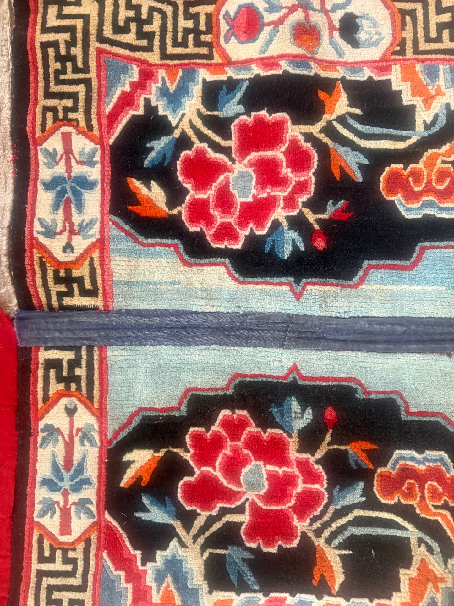 Antique Tibetan saddle rug