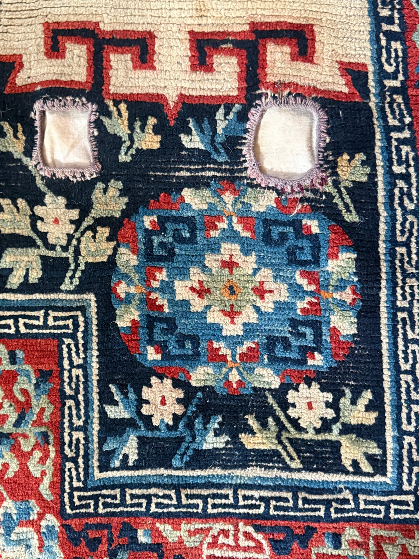 Antique Tibetan saddle rug