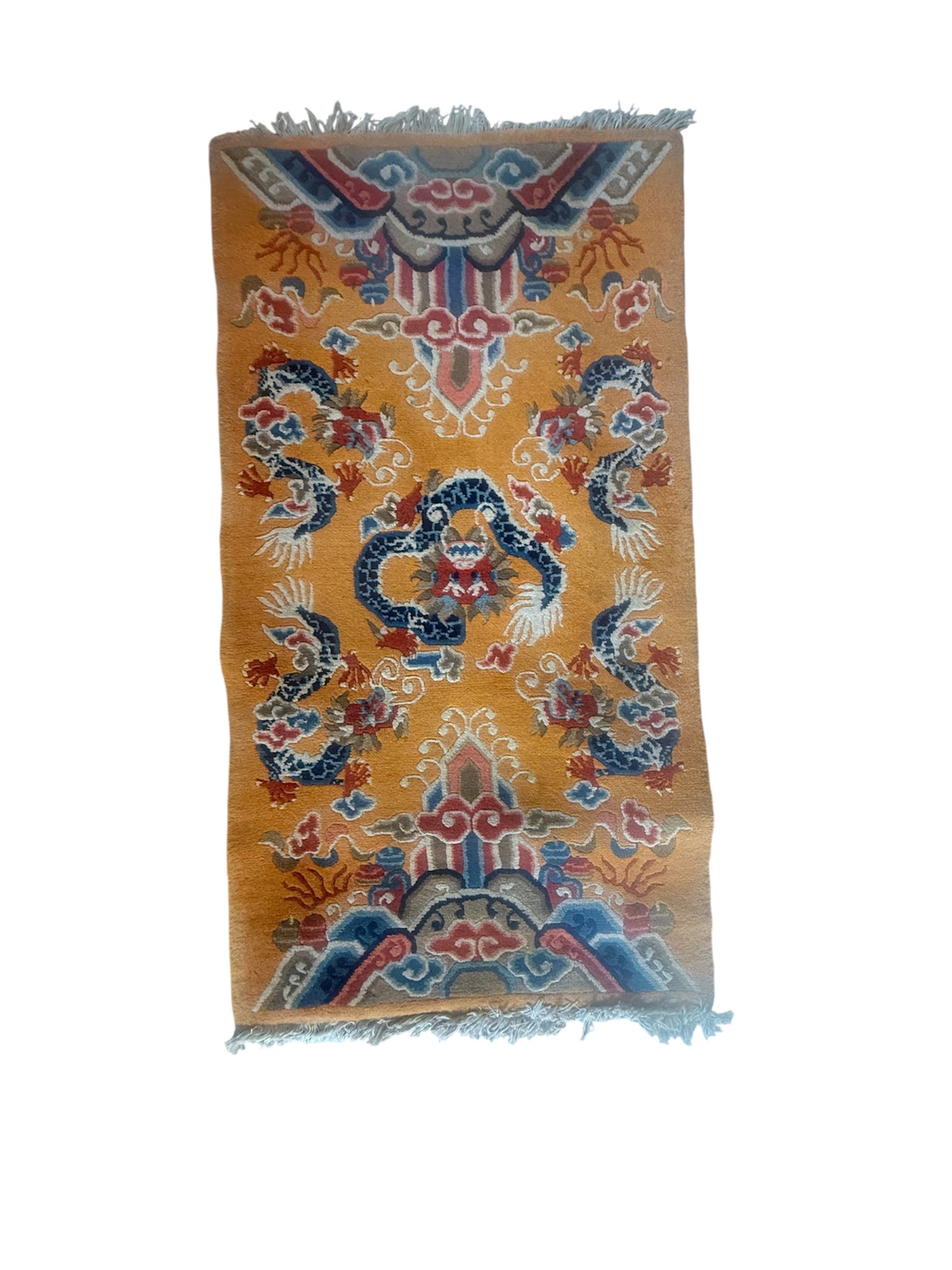 Vintage Tibetan dragon rug