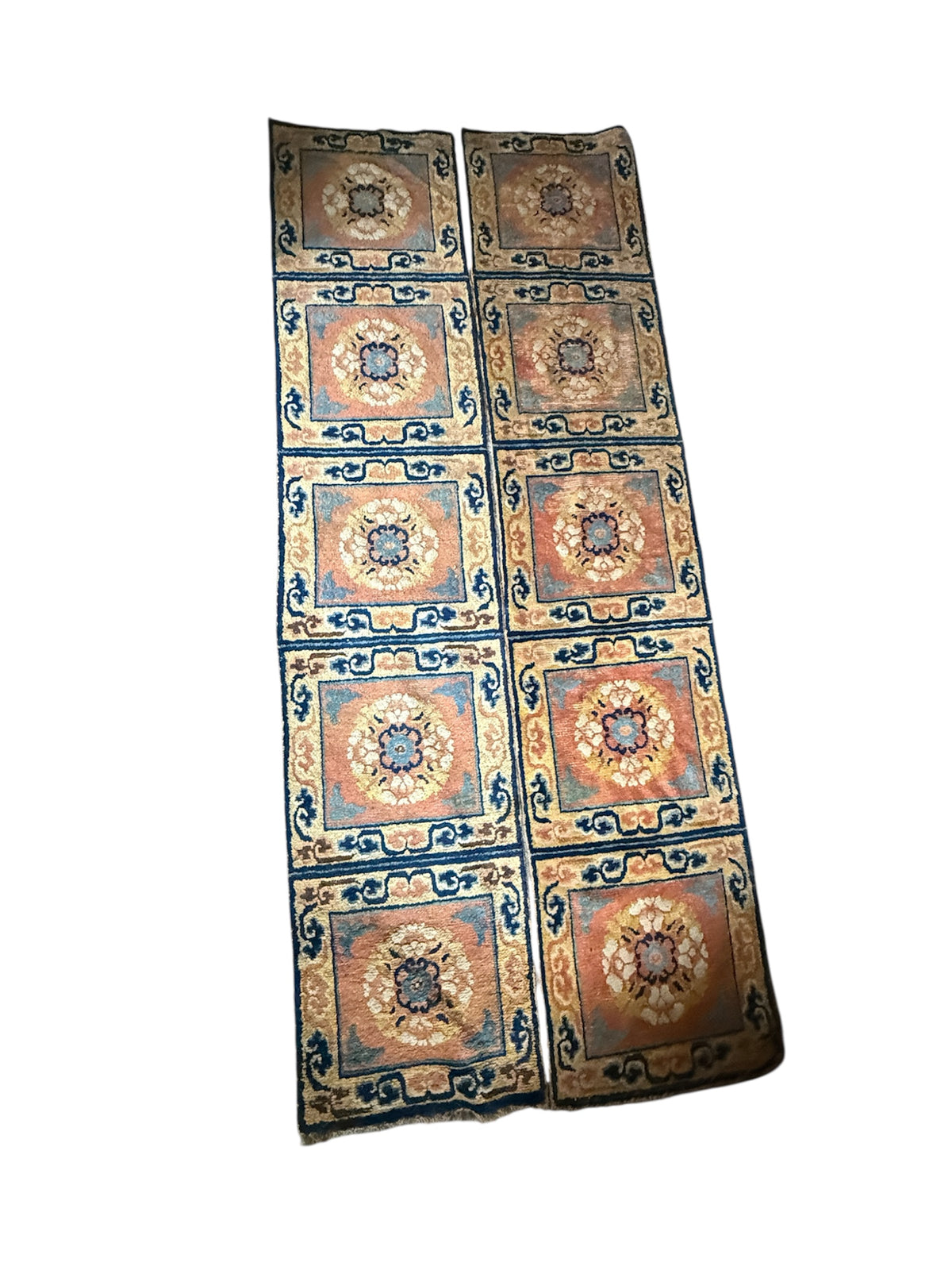 Antique five seater pair temple rug