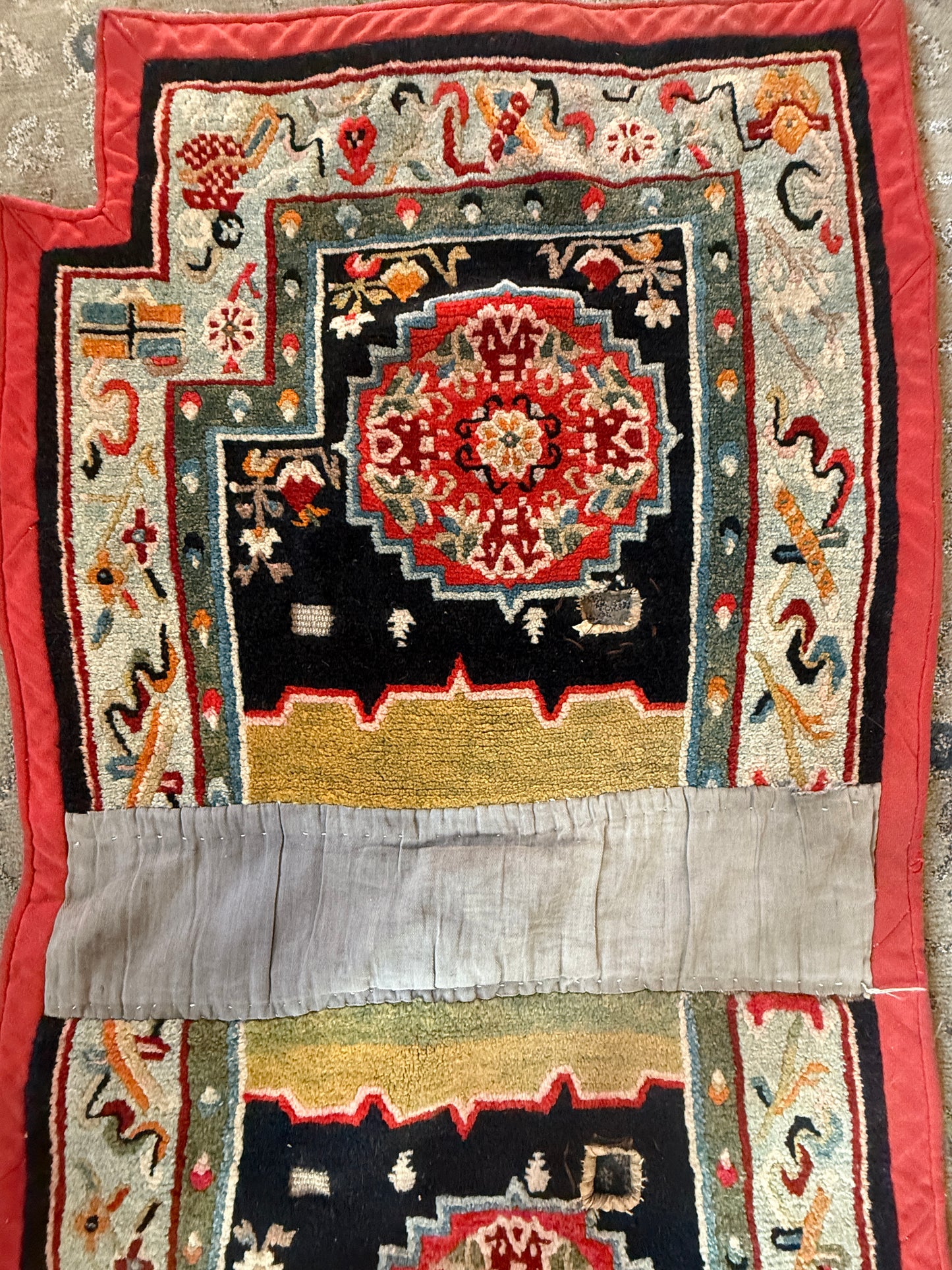 Antique Tibetan saddle rug
