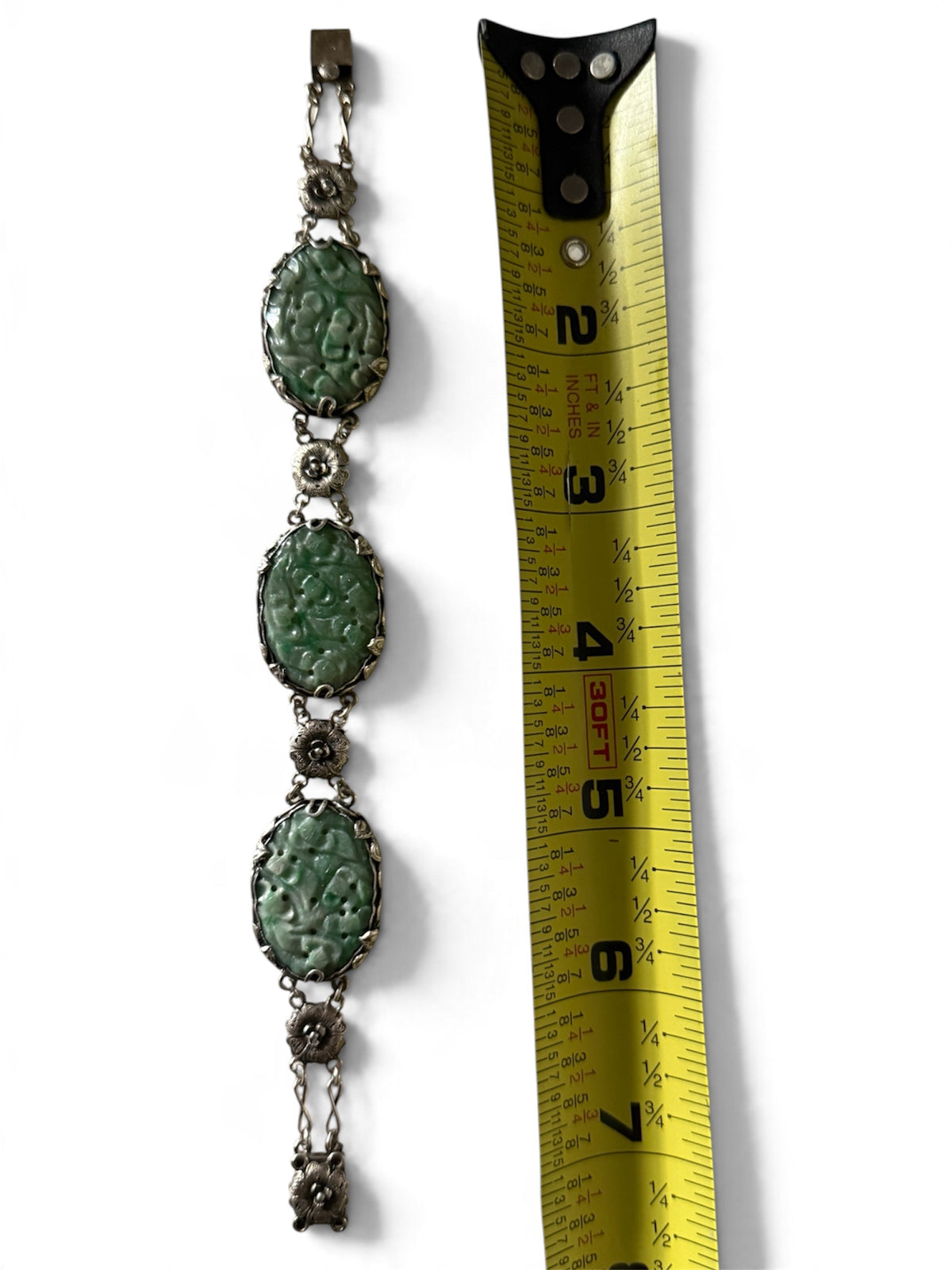 Vintage Jade and silver bracelet
