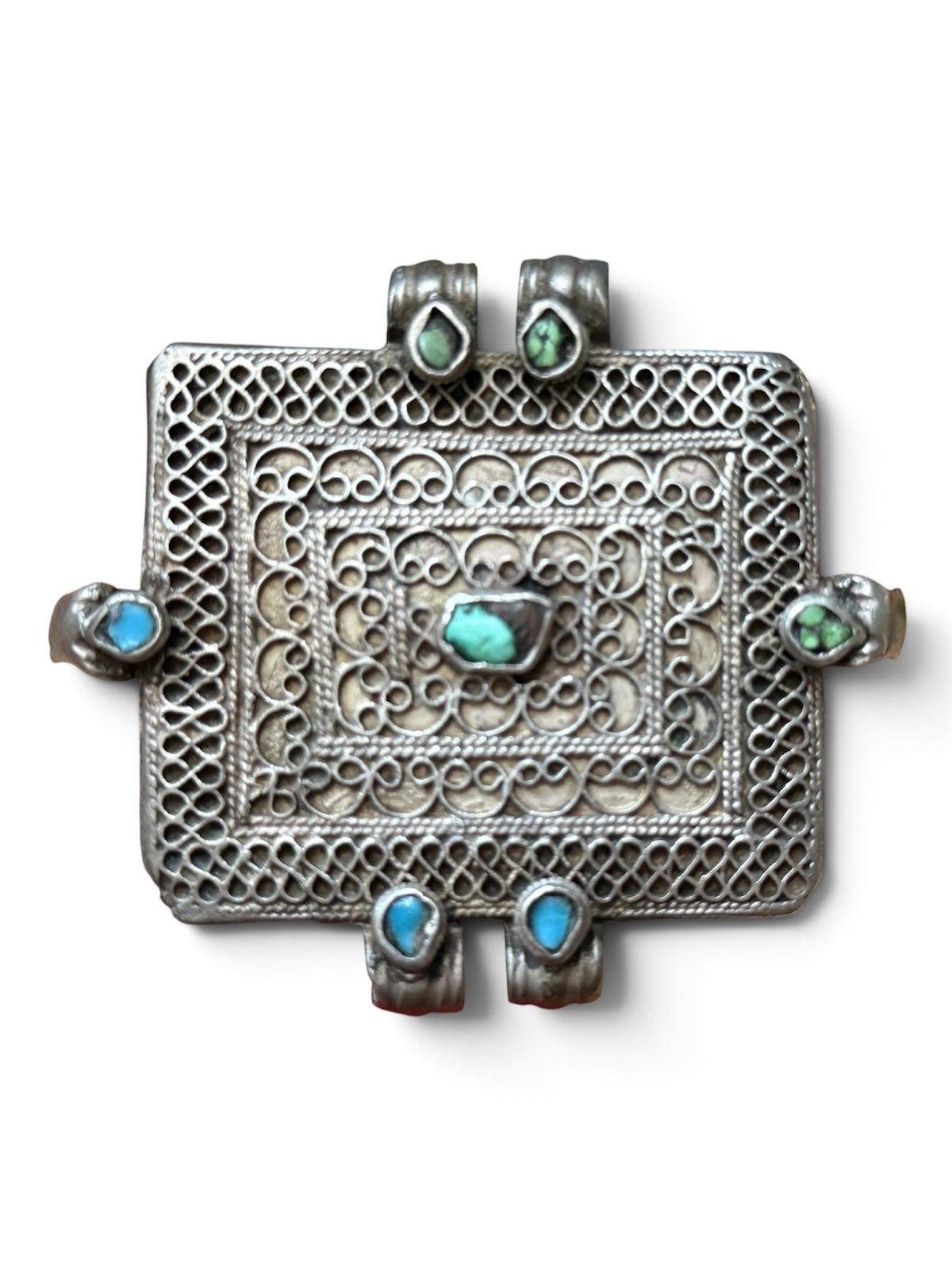 A set of three antique silver amulet boxes