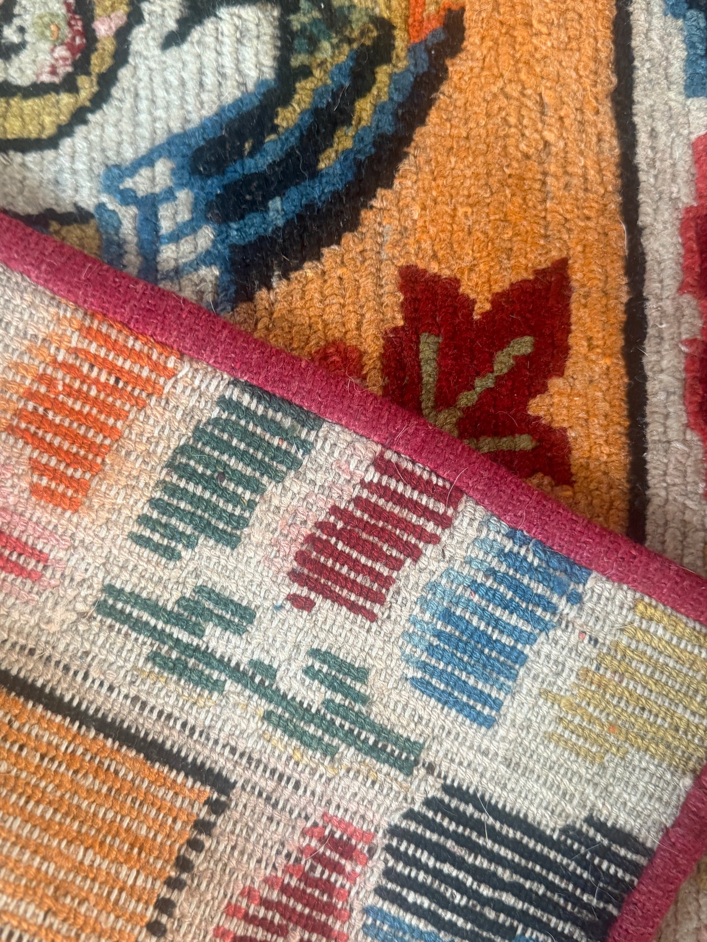 Antique Tibetan seat rug