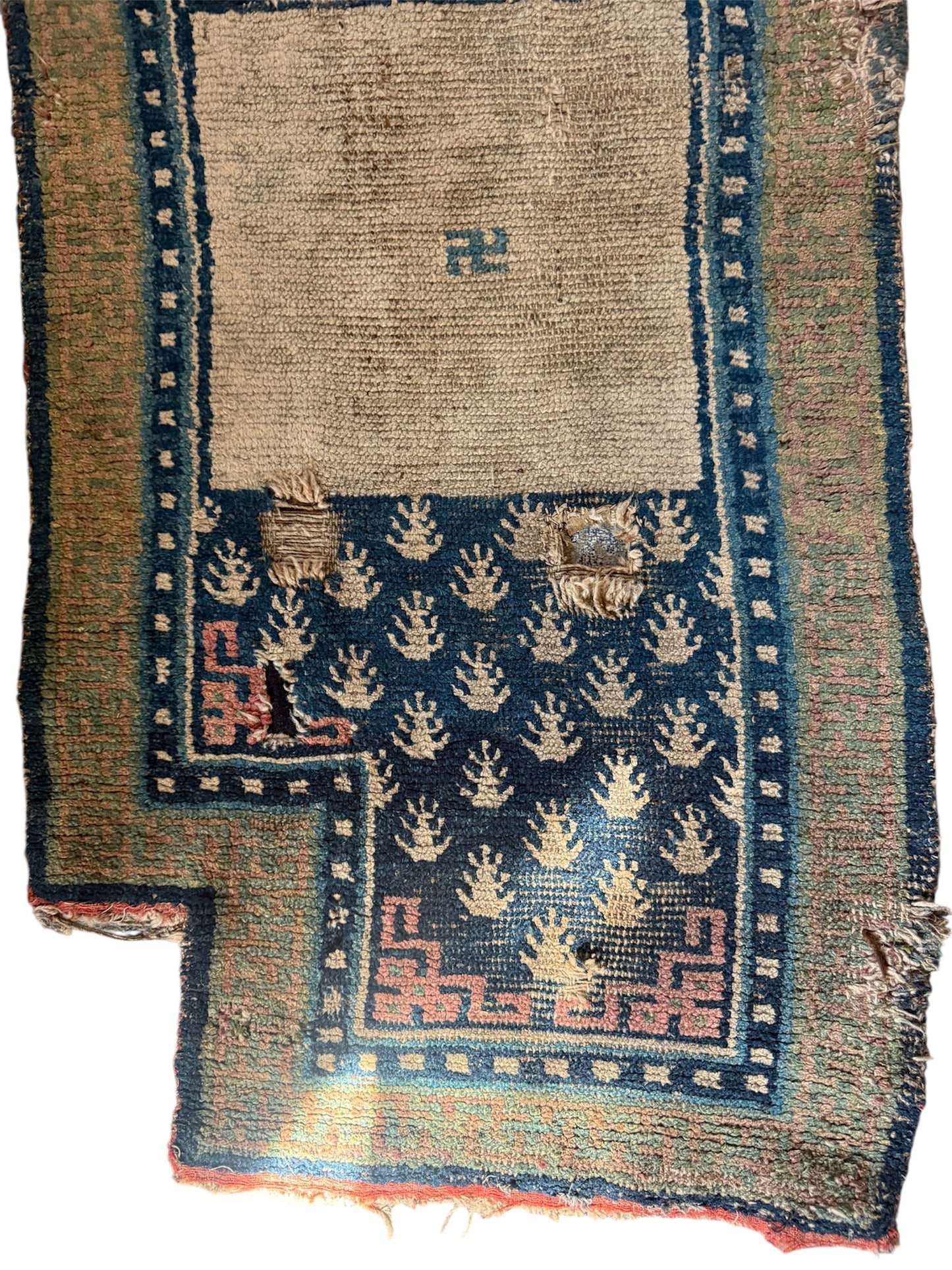 An antique mid 19th C saddle blanket/rug