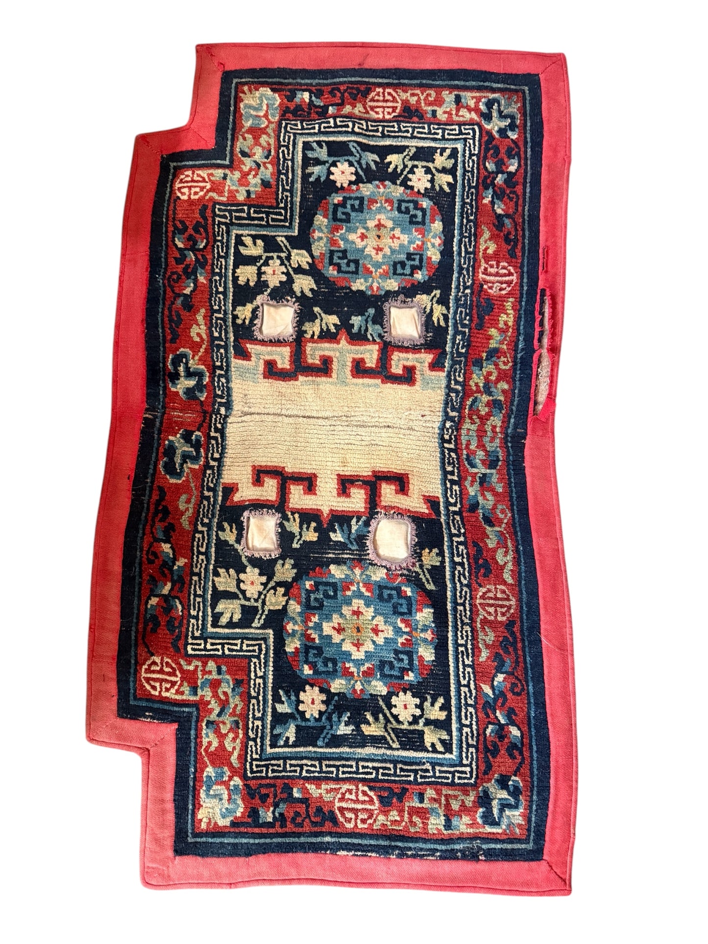 Antique Tibetan saddle rug