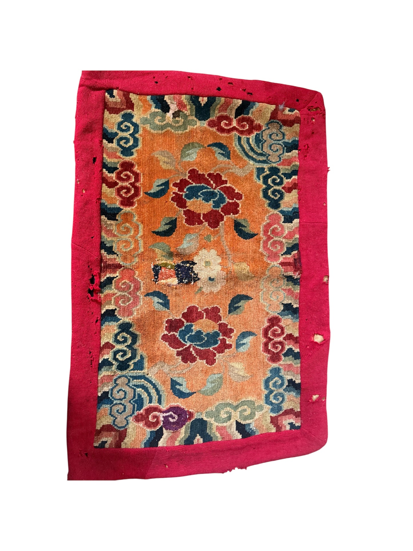 Antique Tibetan seat rug