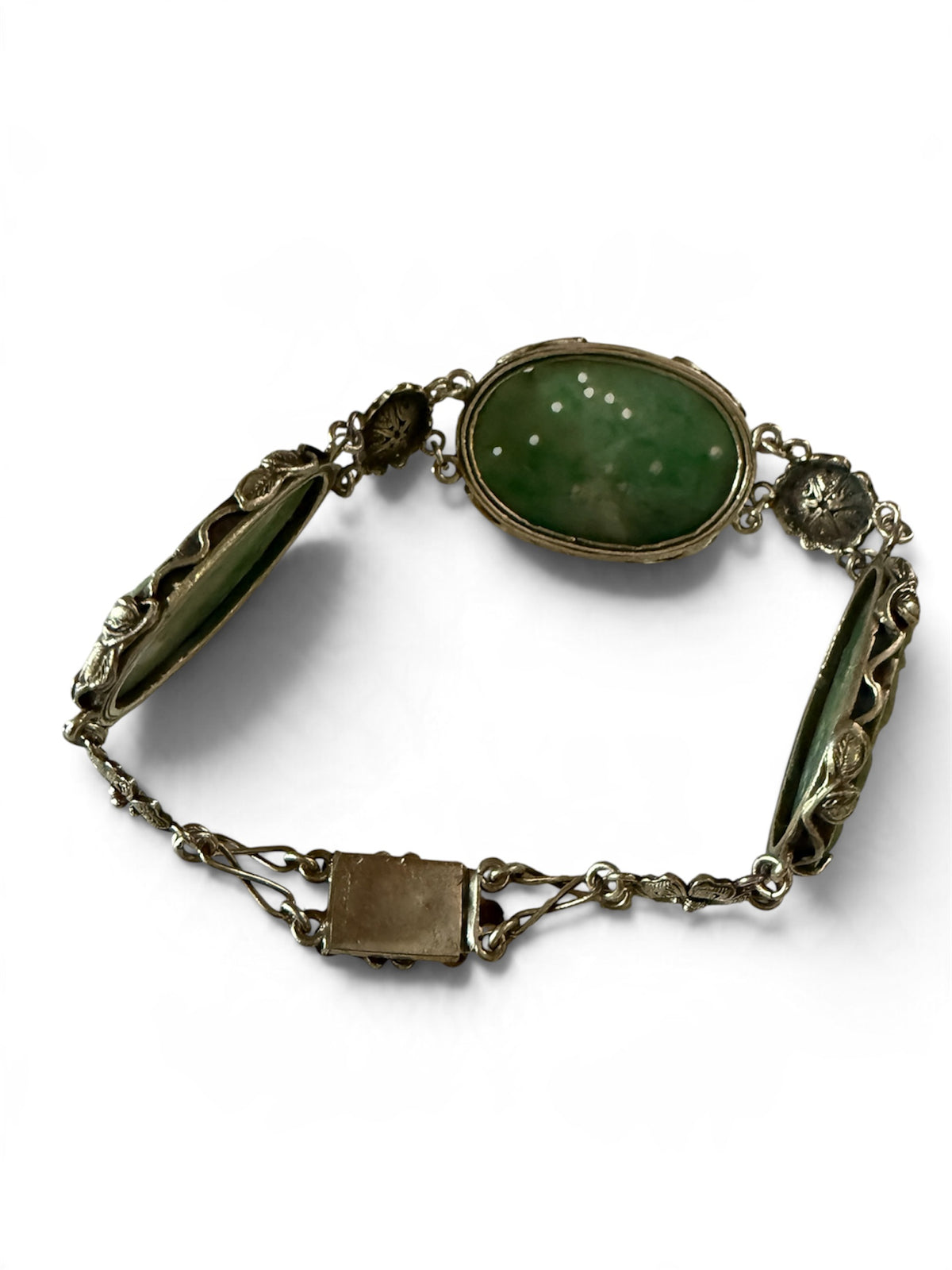 Vintage Jade and silver bracelet