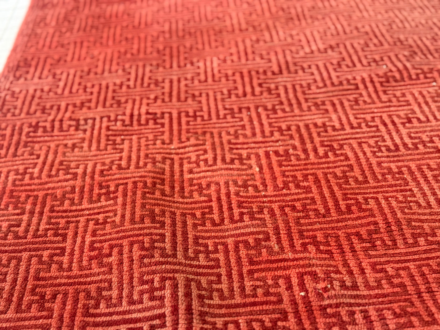 Antique rug with geometrical design