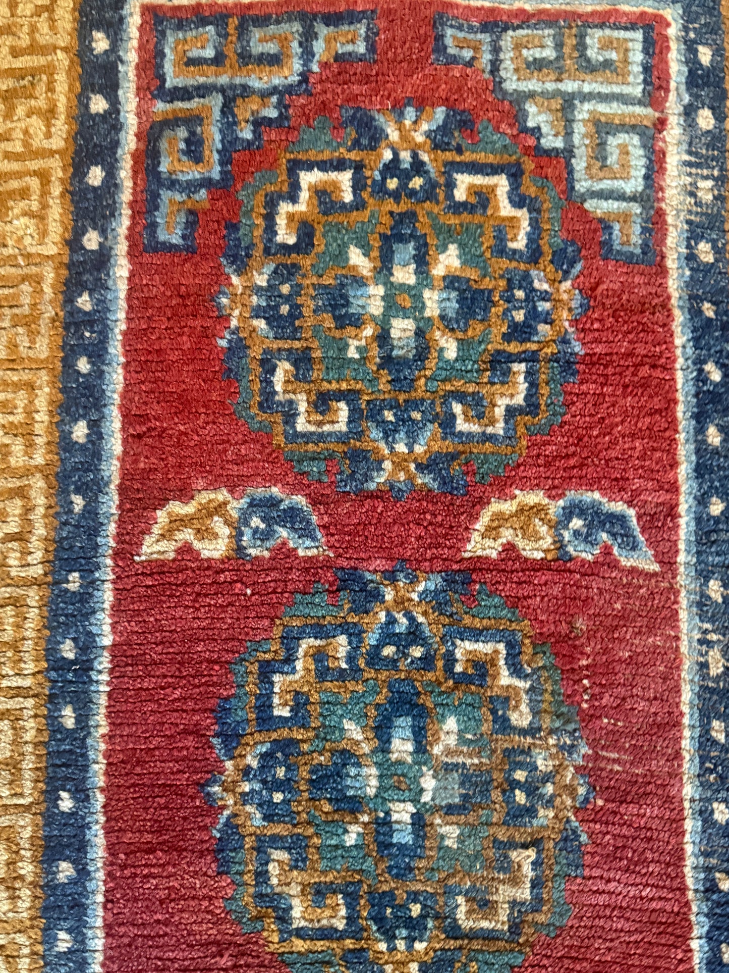 Antique 19th Century Tibetan woolen rug