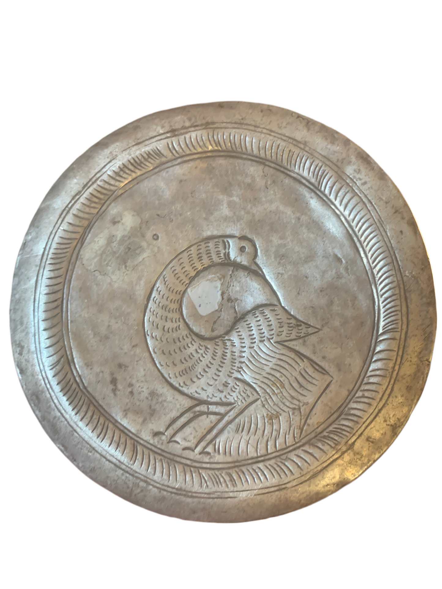 An antique silver incense box with lid